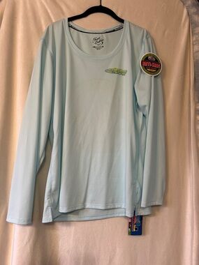 Vineyard Vines Women's Long-Sleeve Performance Tee in Pale Blue